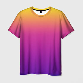 Мужская футболка 3D с принтом Чёткий градиент в Санкт-Петербурге, 100% полиэфир | прямой крой, круглый вырез горловины, длина до линии бедер | Тематика изображения на принте: cs:go | градиент | диджей | желтый | музыка | розовый | синий | фиолетовый | чёткий
