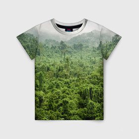 Детская футболка 3D с принтом Потрясающие тропики в Санкт-Петербурге, 100% гипоаллергенный полиэфир | прямой крой, круглый вырез горловины, длина до линии бедер, чуть спущенное плечо, ткань немного тянется | Тематика изображения на принте: деревья | джунгли | зелень | красиво | лес | пейзаж | фото