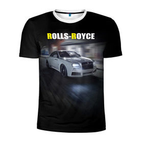 Мужская футболка 3D спортивная с принтом Rolls-Royce в Санкт-Петербурге, 100% полиэстер с улучшенными характеристиками | приталенный силуэт, круглая горловина, широкие плечи, сужается к линии бедра | rolls royce | авто | автомобиль | роллс ройс