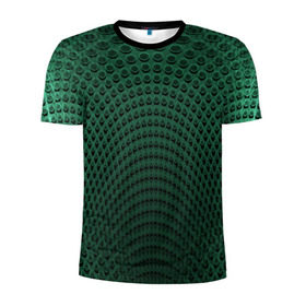 Мужская футболка 3D спортивная с принтом Парящие кружки в Санкт-Петербурге, 100% полиэстер с улучшенными характеристиками | приталенный силуэт, круглая горловина, широкие плечи, сужается к линии бедра | абстракция | зеленый | круги | объем | стиль | тень
