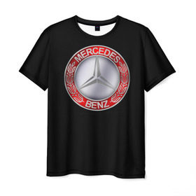 Мужская футболка 3D с принтом MERSEDES BENZ в Санкт-Петербурге, 100% полиэфир | прямой крой, круглый вырез горловины, длина до линии бедер | авто | автомобиль | водитель | машина