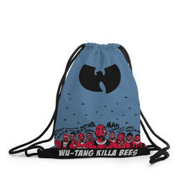 Рюкзак-мешок 3D с принтом Wu-Tang Clan в Санкт-Петербурге, 100% полиэстер | плотность ткани — 200 г/м2, размер — 35 х 45 см; лямки — толстые шнурки, застежка на шнуровке, без карманов и подкладки | Тематика изображения на принте: wu tang
