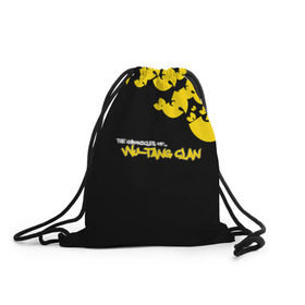 Рюкзак-мешок 3D с принтом Wu-Tang clan в Санкт-Петербурге, 100% полиэстер | плотность ткани — 200 г/м2, размер — 35 х 45 см; лямки — толстые шнурки, застежка на шнуровке, без карманов и подкладки | Тематика изображения на принте: wu tang