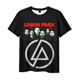 Мужская футболка 3D с принтом Linkin Park в Санкт-Петербурге, 100% полиэфир | прямой крой, круглый вырез горловины, длина до линии бедер | linkin park