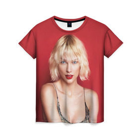 Женская футболка 3D с принтом Taylor Swift в Санкт-Петербурге, 100% полиэфир ( синтетическое хлопкоподобное полотно) | прямой крой, круглый вырез горловины, длина до линии бедер | звезда | знаменитость | музыка | певица