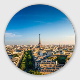 Коврик круглый с принтом Paris в Санкт-Петербурге, резина и полиэстер | круглая форма, изображение наносится на всю лицевую часть | 