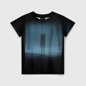 Детская футболка 3D с принтом Слендермен Slender man в Санкт-Петербурге, 100% гипоаллергенный полиэфир | прямой крой, круглый вырез горловины, длина до линии бедер, чуть спущенное плечо, ткань немного тянется | man | slender | slender man | крипота | слендер | тонкий | тонкий человек | человек