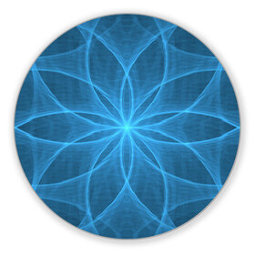 Коврик круглый с принтом Синяя звезда в Санкт-Петербурге, резина и полиэстер | круглая форма, изображение наносится на всю лицевую часть | дуга | звезда | линии | синий | узор | цветок