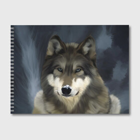 Альбом для рисования с принтом Картина волк в Санкт-Петербурге, 100% бумага
 | матовая бумага, плотность 200 мг. | волк | животные | собака
