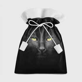 Подарочный 3D мешок с принтом Черный кот в Санкт-Петербурге, 100% полиэстер | Размер: 29*39 см | 