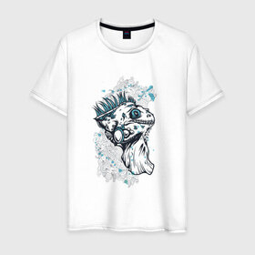 Мужская футболка хлопок с принтом Игуана в Санкт-Петербурге, 100% хлопок | прямой крой, круглый вырез горловины, длина до линии бедер, слегка спущенное плечо. | хищник | ящерица
