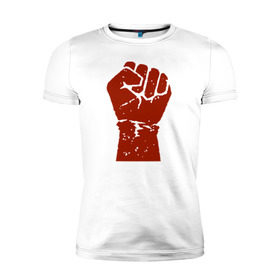 Мужская футболка премиум с принтом One-punch Man в Санкт-Петербурге, 92% хлопок, 8% лайкра | приталенный силуэт, круглый вырез ворота, длина до линии бедра, короткий рукав | one punch man | saitama | ванпанчмен | сайтама