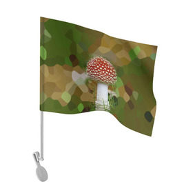 Флаг для автомобиля с принтом Мухоморчик в Санкт-Петербурге, 100% полиэстер | Размер: 30*21 см | гриб | камуфляж | лес | мухомор | поганка | яд | ядовитый