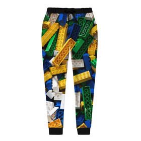 Женские брюки 3D с принтом Конструктор LEGO в Санкт-Петербурге, полиэстер 100% | прямой крой, два кармана без застежек по бокам, с мягкой трикотажной резинкой на поясе и по низу штанин. В поясе для дополнительного комфорта — широкие завязки | игрушка | конструктор | лего