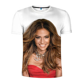 Мужская футболка 3D спортивная с принтом Jennifer Lopez в Санкт-Петербурге, 100% полиэстер с улучшенными характеристиками | приталенный силуэт, круглая горловина, широкие плечи, сужается к линии бедра | 