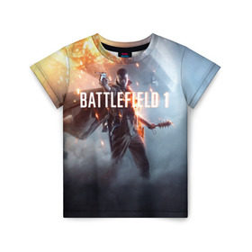 Детская футболка 3D с принтом Battlefield в Санкт-Петербурге, 100% гипоаллергенный полиэфир | прямой крой, круглый вырез горловины, длина до линии бедер, чуть спущенное плечо, ткань немного тянется | battlefield батла | батлфилд
