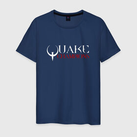 Мужская футболка хлопок с принтом Quake Champions в Санкт-Петербурге, 100% хлопок | прямой крой, круглый вырез горловины, длина до линии бедер, слегка спущенное плечо. | q1 | q2 | q3 | quake | квейк