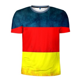 Мужская футболка 3D спортивная с принтом Германия в Санкт-Петербурге, 100% полиэстер с улучшенными характеристиками | приталенный силуэт, круглая горловина, широкие плечи, сужается к линии бедра | европа | триколор | флаг