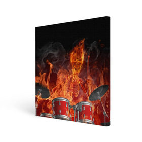 Холст квадратный с принтом Огненный скелет в Санкт-Петербурге, 100% ПВХ |  | арт | дум | иллюзия | краска | лучи | огонь | пламя | прикольные | свет | текстуры