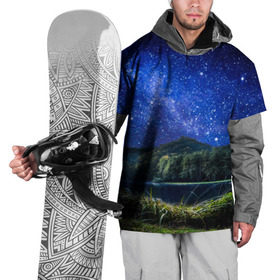 Накидка на куртку 3D с принтом Звездная ночь в Санкт-Петербурге, 100% полиэстер |  | галактика | горы | звезды | космос | лес | ночь | озеро | сосны | тайга