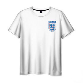 Мужская футболка 3D с принтом Сборная Англия в Санкт-Петербурге, 100% полиэфир | прямой крой, круглый вырез горловины, длина до линии бедер | england | варди | футбол