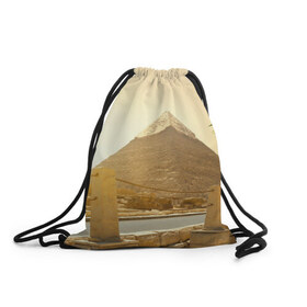 Рюкзак-мешок 3D с принтом Egypt в Санкт-Петербурге, 100% полиэстер | плотность ткани — 200 г/м2, размер — 35 х 45 см; лямки — толстые шнурки, застежка на шнуровке, без карманов и подкладки | egypt | египет | закат | золото | клеопатра | мумия | песок | пирамиды | пустыня | солнце