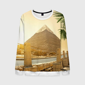 Мужской свитшот 3D с принтом Egypt в Санкт-Петербурге, 100% полиэстер с мягким внутренним слоем | круглый вырез горловины, мягкая резинка на манжетах и поясе, свободная посадка по фигуре | egypt | египет | закат | золото | клеопатра | мумия | песок | пирамиды | пустыня | солнце