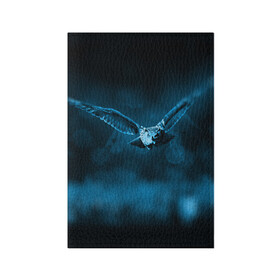 Обложка для паспорта матовая кожа с принтом сова в Санкт-Петербурге, натуральная матовая кожа | размер 19,3 х 13,7 см; прозрачные пластиковые крепления | dark | клюв | лес | ночь | перья | птица | сова | темнота | филин