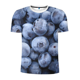 Мужская футболка 3D спортивная с принтом ягода в Санкт-Петербурге, 100% полиэстер с улучшенными характеристиками | приталенный силуэт, круглая горловина, широкие плечи, сужается к линии бедра | голубика | лето | сладости | текстура | черника | ягода