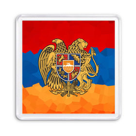 Магнит 55*55 с принтом Армения в Санкт-Петербурге, Пластик | Размер: 65*65 мм; Размер печати: 55*55 мм | герб | флаг