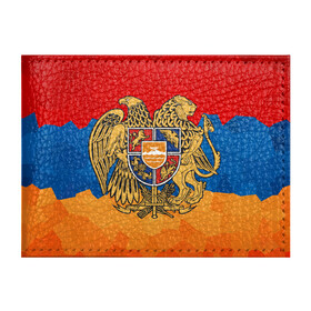 Обложка для студенческого билета с принтом Армения в Санкт-Петербурге, натуральная кожа | Размер: 11*8 см; Печать на всей внешней стороне | Тематика изображения на принте: герб | флаг