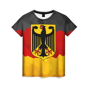 Женская футболка 3D с принтом Германия в Санкт-Петербурге, 100% полиэфир ( синтетическое хлопкоподобное полотно) | прямой крой, круглый вырез горловины, длина до линии бедер | 