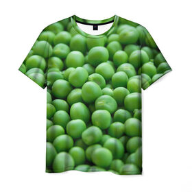 Мужская футболка 3D с принтом горошек в Санкт-Петербурге, 100% полиэфир | прямой крой, круглый вырез горловины, длина до линии бедер | горох | горошек | зелень | лето