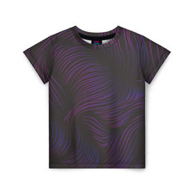 Детская футболка 3D с принтом Пурпурные волны в Санкт-Петербурге, 100% гипоаллергенный полиэфир | прямой крой, круглый вырез горловины, длина до линии бедер, чуть спущенное плечо, ткань немного тянется | абстракция | арт | волны | пурпурный