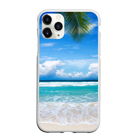Чехол для iPhone 11 Pro матовый с принтом Карибский пляж в Санкт-Петербурге, Силикон |  | волны | лето | море | океан | отдых | пальма | пляж | солнце