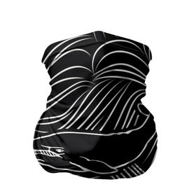 Бандана-труба 3D с принтом Кит в морской пучине в Санкт-Петербурге, 100% полиэстер, ткань с особыми свойствами — Activecool | плотность 150‒180 г/м2; хорошо тянется, но сохраняет форму | арт | белый | волна | волны | кит | классно | круто | линия | море | рисунок | черный | черта