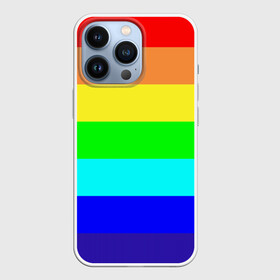 Чехол для iPhone 13 Pro с принтом Радуга в Санкт-Петербурге,  |  | жёлтый | зелёный | красный | оранжевый | полосы | радуга | синий | фиолетовый