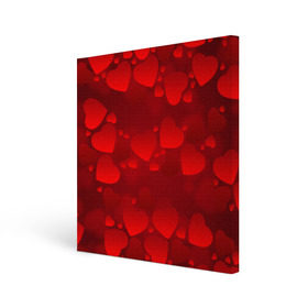 Холст квадратный с принтом Красные сердца в Санкт-Петербурге, 100% ПВХ |  | heart | red | любовь | орнамент | сердце | узор