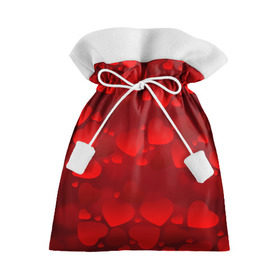 Подарочный 3D мешок с принтом Красные сердца в Санкт-Петербурге, 100% полиэстер | Размер: 29*39 см | heart | red | любовь | орнамент | сердце | узор