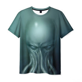 Мужская футболка 3D с принтом Ктулху в Санкт-Петербурге, 100% полиэфир | прямой крой, круглый вырез горловины, длина до линии бедер | cthulhu | ctulhu | осьминог