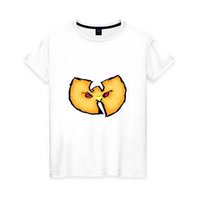 Женская футболка хлопок с принтом Wu-Tang Clan в Санкт-Петербурге, 100% хлопок | прямой крой, круглый вырез горловины, длина до линии бедер, слегка спущенное плечо | gza | hip hop | rza | wu fam | ву танг клан | хип хоп