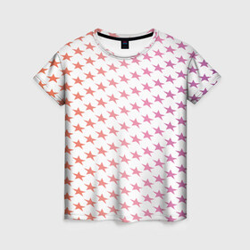 Женская футболка 3D с принтом Звёзды в Санкт-Петербурге, 100% полиэфир ( синтетическое хлопкоподобное полотно) | прямой крой, круглый вырез горловины, длина до линии бедер | абстракция | арт | графика | дизайн | звезда | здвезды | исскуство | краска | линия | текстура | цвет | черта