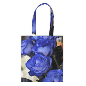 Сумка 3D повседневная с принтом Синие розы в Санкт-Петербурге, 100% полиэстер | Плотность: 200 г/м2; Размер: 34×35 см; Высота лямок: 30 см | девушкам | розы | синие | цветы
