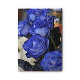Обложка для автодокументов с принтом Синие розы в Санкт-Петербурге, натуральная кожа |  размер 19,9*13 см; внутри 4 больших “конверта” для документов и один маленький отдел — туда идеально встанут права | девушкам | розы | синие | цветы
