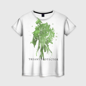 Женская футболка 3D с принтом Treant Protector в Санкт-Петербурге, 100% полиэфир ( синтетическое хлопкоподобное полотно) | прямой крой, круглый вырез горловины, длина до линии бедер | dota 2 | treant protector | дерево | дота