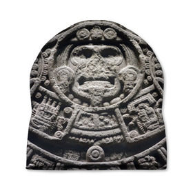 Шапка 3D с принтом Календарь ацтеков в Санкт-Петербурге, 100% полиэстер | универсальный размер, печать по всей поверхности изделия | ацтеки | древняя цивилизация | индейцы | майя | южная америка