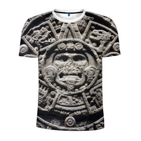 Мужская футболка 3D спортивная с принтом Календарь ацтеков в Санкт-Петербурге, 100% полиэстер с улучшенными характеристиками | приталенный силуэт, круглая горловина, широкие плечи, сужается к линии бедра | ацтеки | древняя цивилизация | индейцы | майя | южная америка