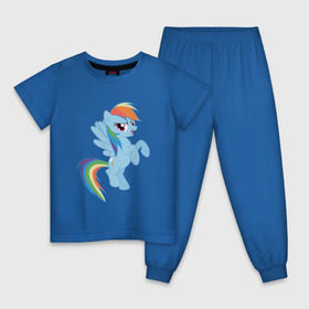 Детская пижама хлопок с принтом rainbow dash в Санкт-Петербурге, 100% хлопок |  брюки и футболка прямого кроя, без карманов, на брюках мягкая резинка на поясе и по низу штанин
 | Тематика изображения на принте: cute | my little pony | pony | rainbow dash