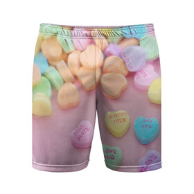 Мужские шорты 3D спортивные с принтом конфеты в Санкт-Петербурге,  |  | candy | драже | конфеты | леденцы | сахар | сладости