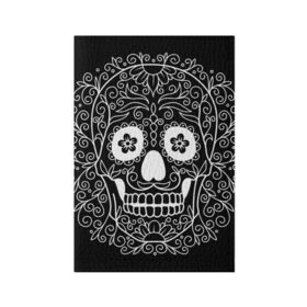 Обложка для паспорта матовая кожа с принтом Мексиканский череп в Санкт-Петербурге, натуральная матовая кожа | размер 19,3 х 13,7 см; прозрачные пластиковые крепления | cobwebs | color | day of the dead | dead | death | eyes | girl | halloween | holiday | makeup | mask | mexican skull | mexico | ornament | pattern | взгляд | девушка | день мертвых | макияж | маска | мексика | мексиканский череп | мертвецов | орнамент | п